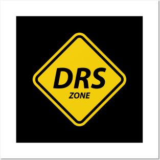 DRS zone Yellow Warning Traffic Sign Posters and Art